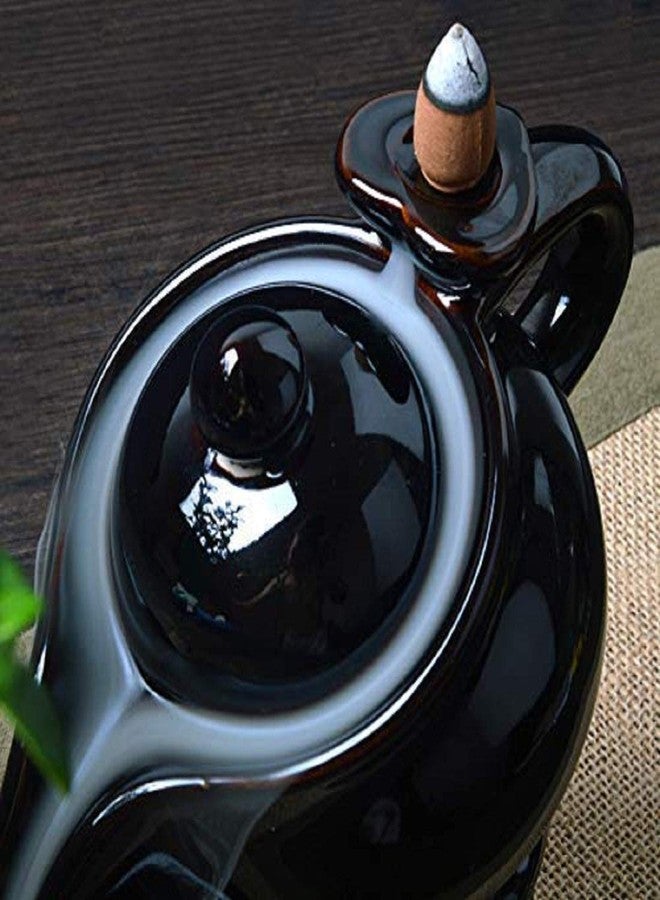 CRAFTAM Fountain Smoke Backflow Incense Holder with10 Incense Cone Decorative Showpiece - Image 3